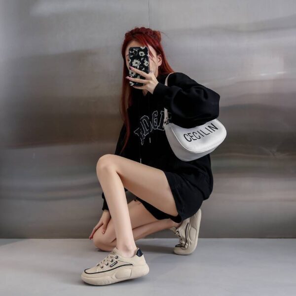 Women’s Lightweight Wedge Sneakers – Chunky Heel Casual Shoes with Shock Absorption | Spring PU Comfort Sneakers - Image 6