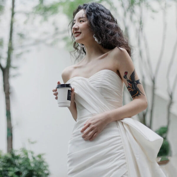 Petite Backless Wedding Dress – Lightweight High Waist Sleeveless Gown for Short Women - Image 3