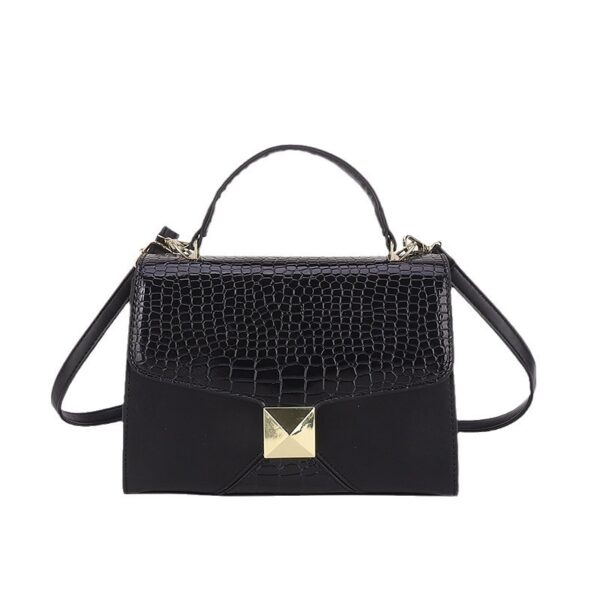 Stone Pattern & Crocodile Stitch Crossbody Bag – Women’s Medium-Soft PU Leather Shoulder Purse for Daily Use - Image 4