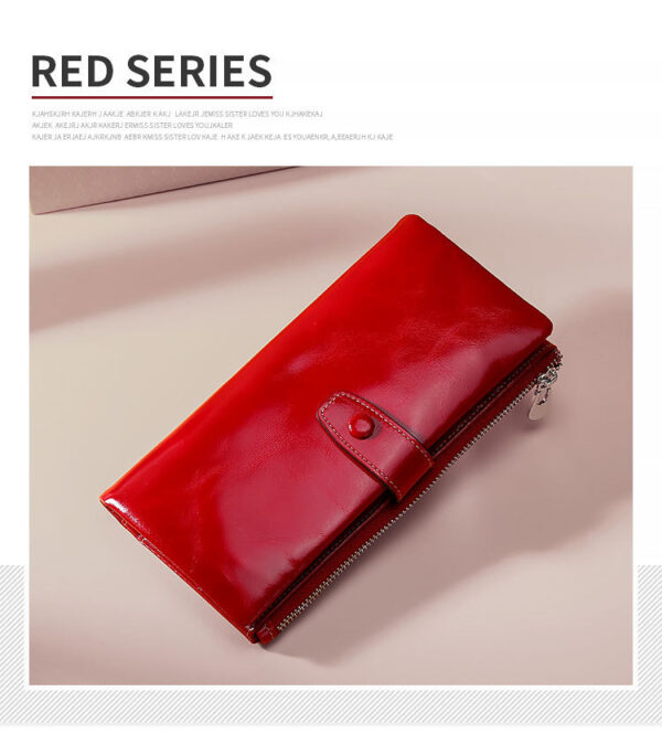 Genuine Leather Retro Women’s Wallet – Multi Card Slot Handheld Coin Purse with Lock - Image 10