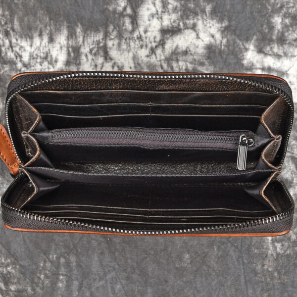 European Hand-Rubbed Leather Wallet – Multi-Card Slot Clutch in Retro Yellow & Brown | Genuine Cowhide for Daily Urban Style - Image 7