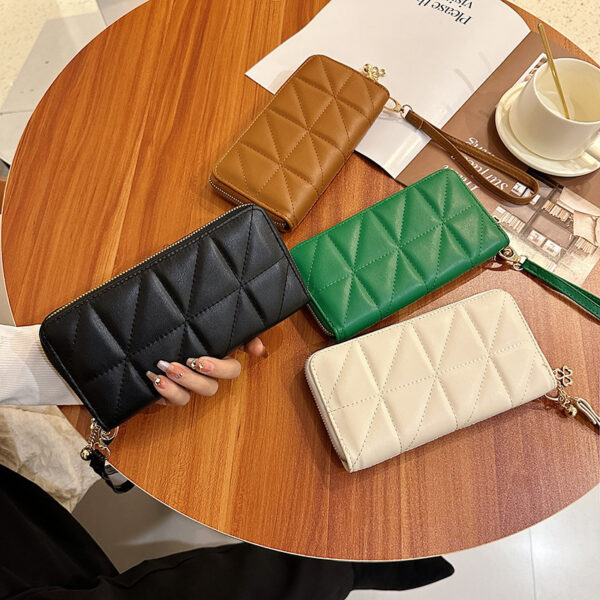 Rhombus Geometric Wallet – Women’s Stylish Long European & American Fashion PVC Clutch | Wear-Resistant, Multi-Color Patterns
