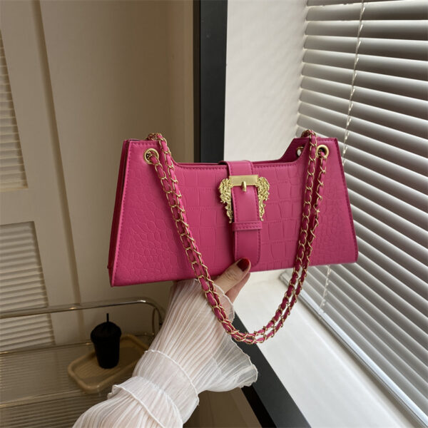 Women's Casual Crossbody Bag – Trendy Square Shoulder Bag with Chain Strap | PU Leather, Street Style - Image 3