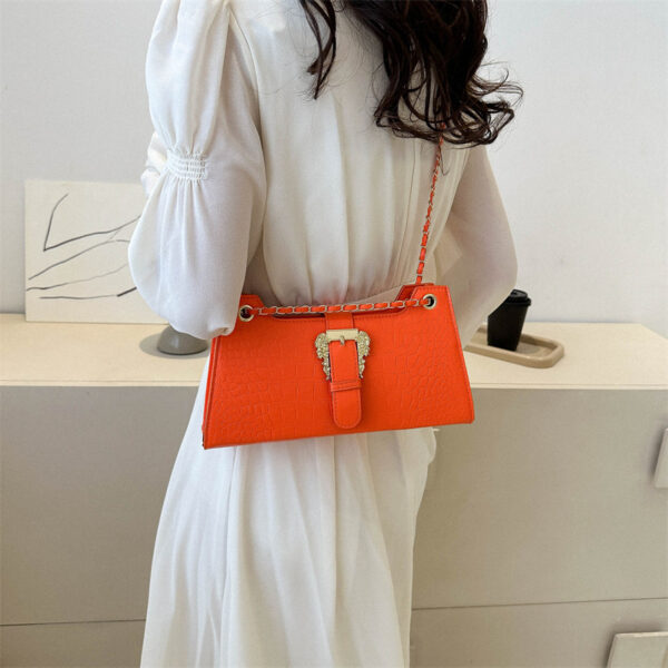 Women's Casual Crossbody Bag – Trendy Square Shoulder Bag with Chain Strap | PU Leather, Street Style - Image 6