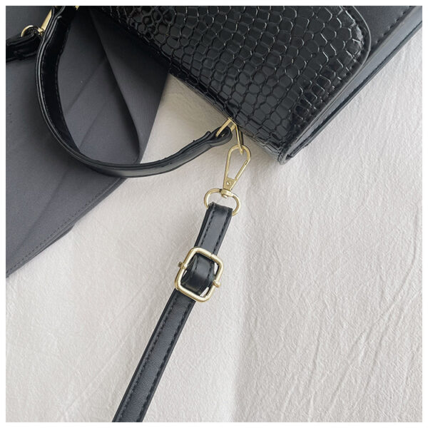 Stone Pattern & Crocodile Stitch Crossbody Bag – Women’s Medium-Soft PU Leather Shoulder Purse for Daily Use - Image 8