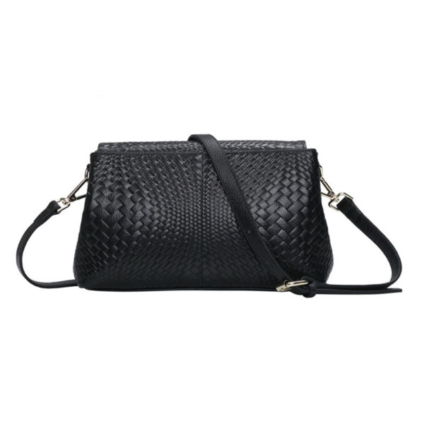 Genuine Leather Crossbody Bag – Woven Embossed Messenger Bag for Women with Multi-Compartment Design | Street Style & Daily Use - Image 5