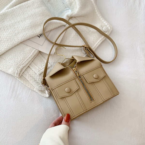 Structured Street Crossbody Bag – PU Leather Small Square Shoulder Bag with Document Organizer | Summer Colors - Image 7