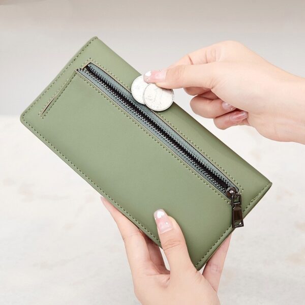 Women's Long Wallet with Zipper & Buckle Closure – Waterproof Anti-Theft PU Purse | Ultra-Light Design - Image 6