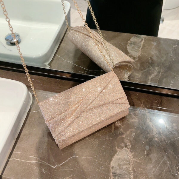 Gold Envelope Clutch – Luxury PU Hard Structured Clutch Purse with Phone Compartment & Foldable Design - Image 8