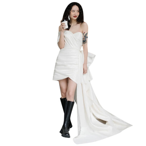 Petite Backless Wedding Dress – Lightweight High Waist Sleeveless Gown for Short Women - Image 5
