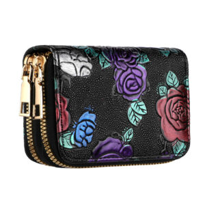 Women's Hand-Painted Floral Wallet – Anti-Theft PU Leather with 12+ Card Slots & Waterproof Design