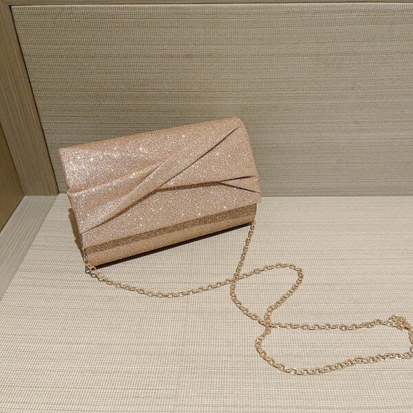 Gold Envelope Clutch – Luxury PU Hard Structured Clutch Purse with Phone Compartment & Foldable Design - Image 2