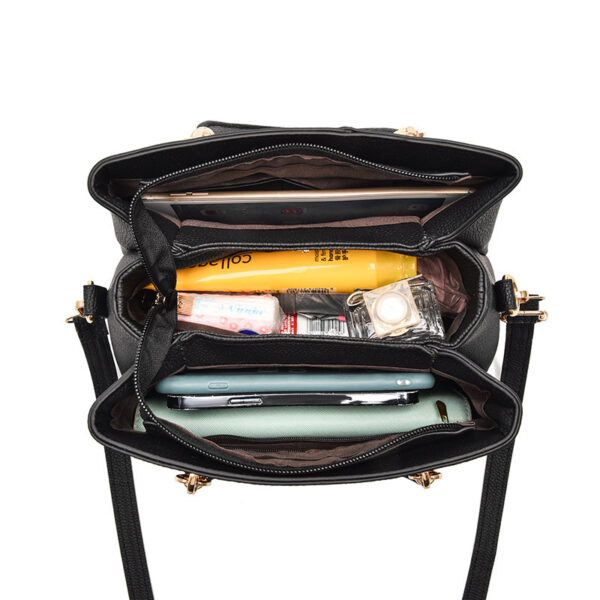 Autumn-Winter Litchi Pattern Messenger Bag – Stylish PU Leather Shoulder Bag for Business Commute with Multi-Pockets - Image 9
