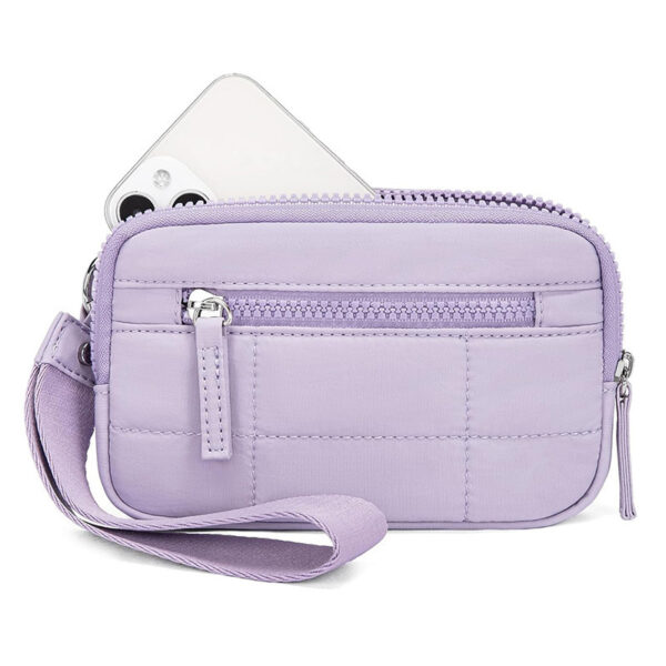 Anti-Theft RFID Wrist Wallet – Quilted Nylon Women’s Wristband Purse with Card Protection - Image 3