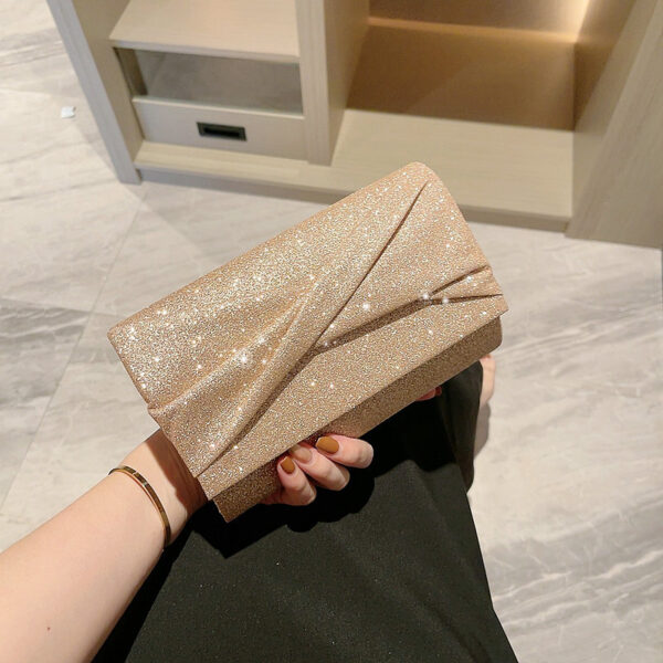 Gold Envelope Clutch – Luxury PU Hard Structured Clutch Purse with Phone Compartment & Foldable Design - Image 6
