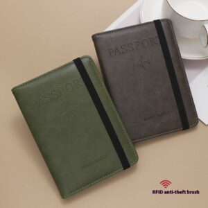 RFID-Blocking Passport Holder – Multi-Function Travel Wallet with SIM Card Storage & PU Leather