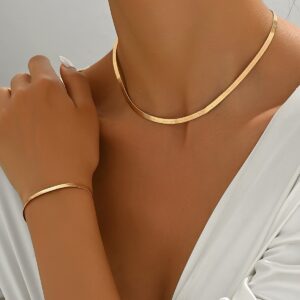 18K Gold Plated Snake Chain Jewelry Set – Adjustable Necklace, Bracelet & Anklet | Gift-Ready Layered Set