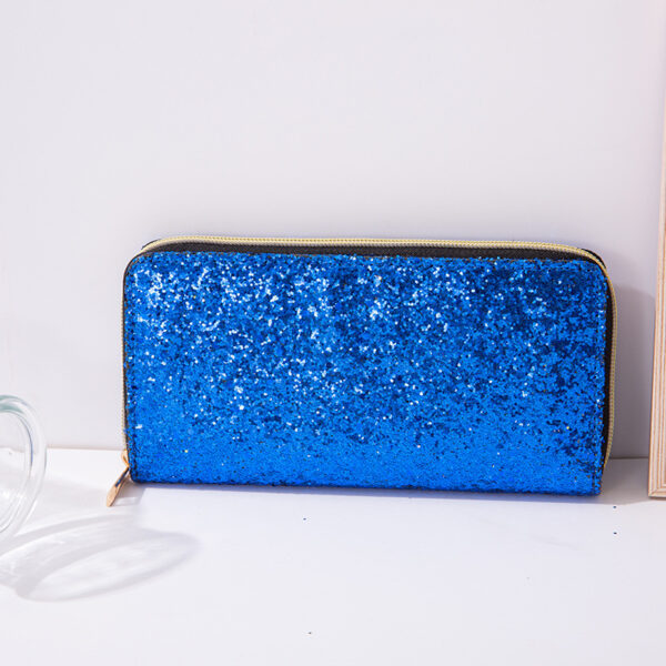 Korean Multi-functional Student Wallet – PU Leather Zipper Organizer with Sequins, 8 Colors | Compact Horizontal Square Design - Image 6