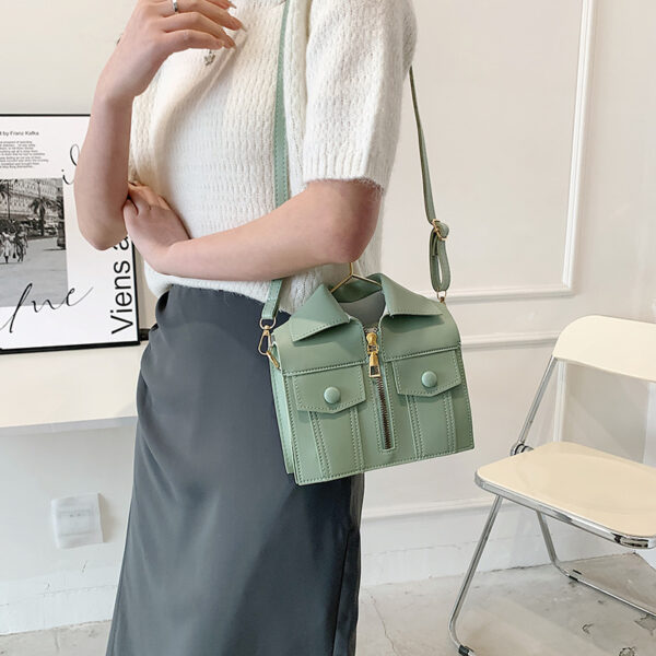 Structured Street Crossbody Bag – PU Leather Small Square Shoulder Bag with Document Organizer | Summer Colors - Image 10