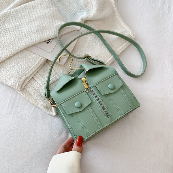 Structured Street Crossbody Bag – PU Leather Small Square Shoulder Bag with Document Organizer | Summer Colors - Image 6