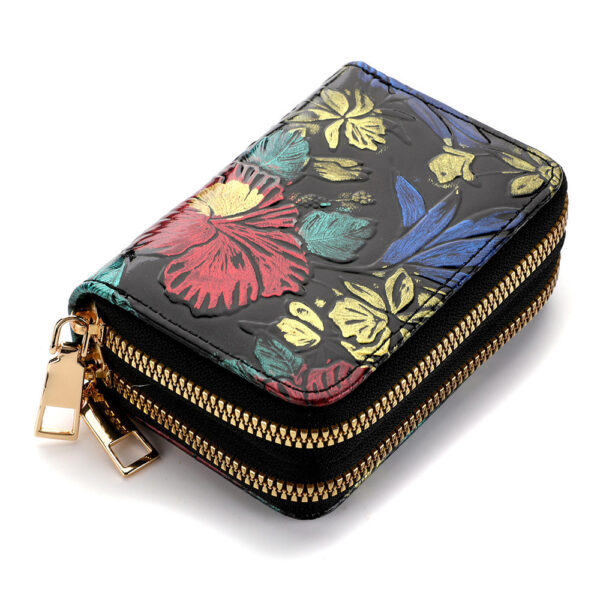 Women's Hand-Painted Floral Wallet – Anti-Theft PU Leather with 12+ Card Slots & Waterproof Design - Image 2