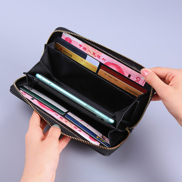 Korean Multi-functional Student Wallet – PU Leather Zipper Organizer with Sequins, 8 Colors | Compact Horizontal Square Design - Image 8