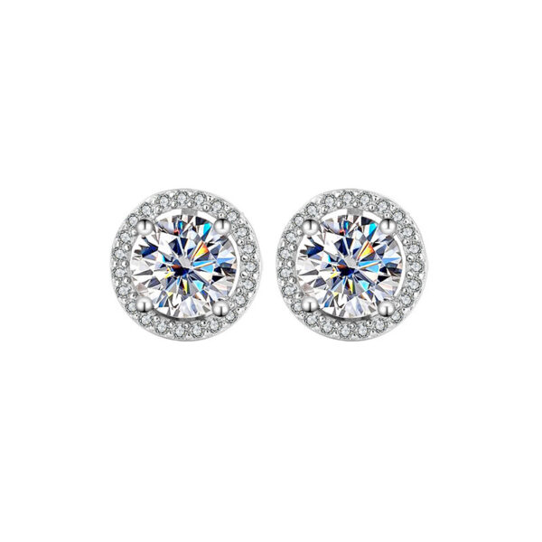 Moissanite Three-Piece Jewelry Set – S925 Sterling Silver Round Bag Necklace, Ring & Earrings with Rose & Camellia Petal Design | GRA Certified - Image 7