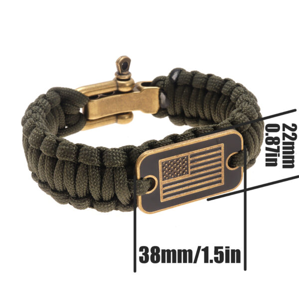 Outdoor Survival Paracord Bracelet – Unisex Adjustable Emergency Bracelet with Zinc Alloy Clasp & Artificial Leather - Image 8