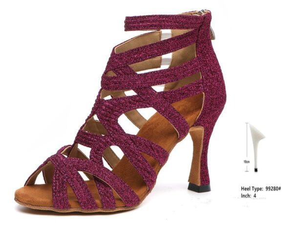 High-Top Peep-Toe Stage Boots – Edgy Fabric Booties with 6-8CM Heels & Fish Mouth Toe - Image 10