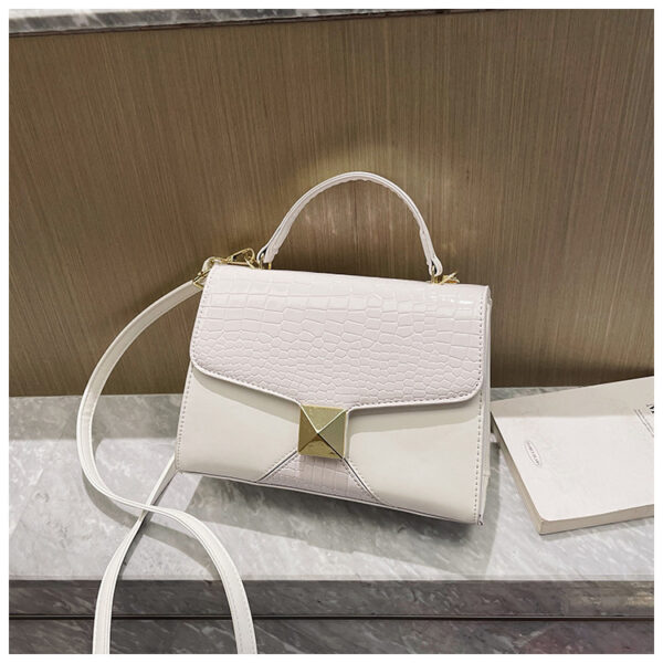 Stone Pattern & Crocodile Stitch Crossbody Bag – Women’s Medium-Soft PU Leather Shoulder Purse for Daily Use - Image 2