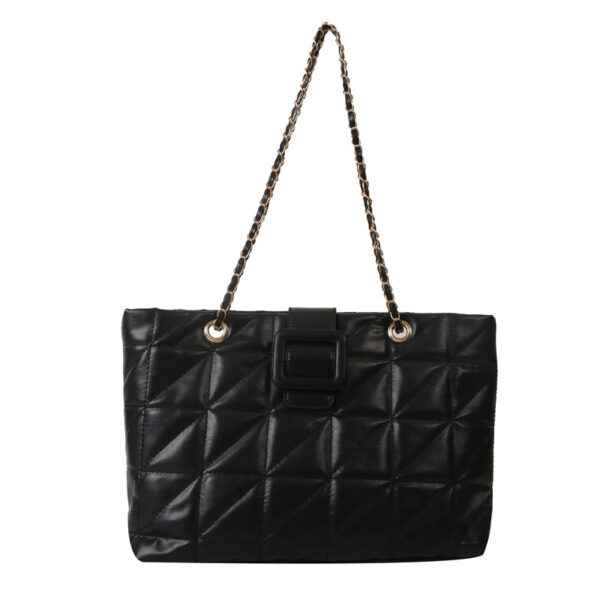 Trendy Quilted Chain Shoulder Bag – Chanel-Inspired Rhombus Design with Detachable Strap - Image 3