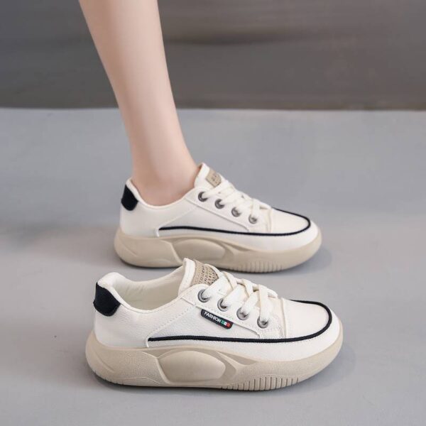 Women’s Lightweight Wedge Sneakers – Chunky Heel Casual Shoes with Shock Absorption | Spring PU Comfort Sneakers - Image 4