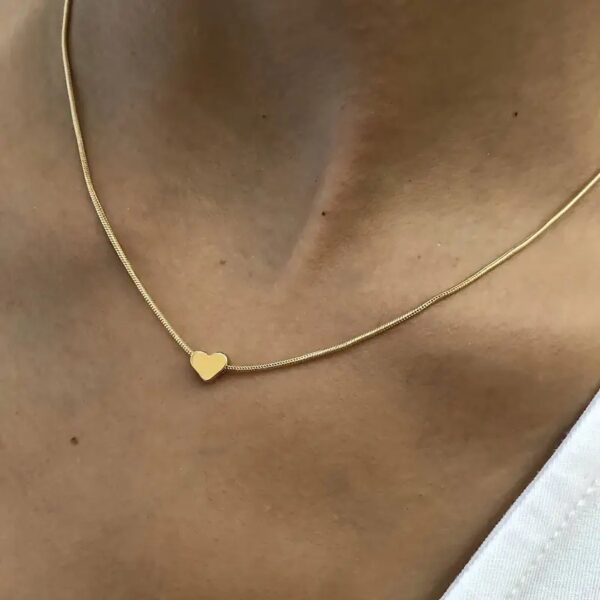 Adjustable Snake Chain Necklace – Gold & Silver Love Pendant Jewelry for Women, Electroplated Alloy Layering Piece