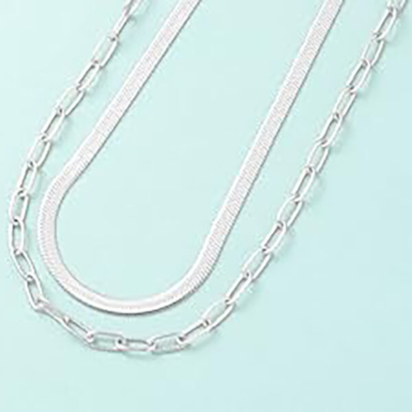 Adjustable Multi-Layer Snake Chain Necklace – Unisex Gold & Silver Electroplated Jewelry with Clip Design - Image 5