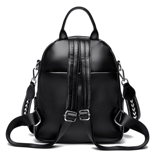 Women’s Genuine Leather Travel Backpack – Lightweight Casual Daypack with Stone Pattern, Multiple Pockets & Soft Cowhide - Image 8