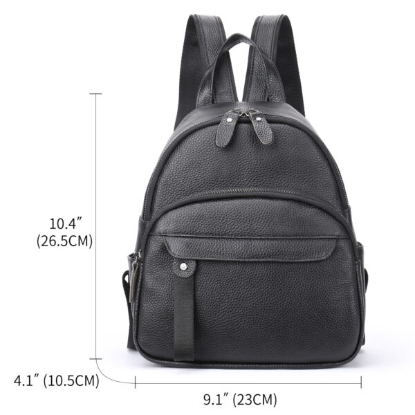 Luxury Leather Backpack – Waterproof Soft Cowhide Daypack with Anti-Theft Pockets - Image 5