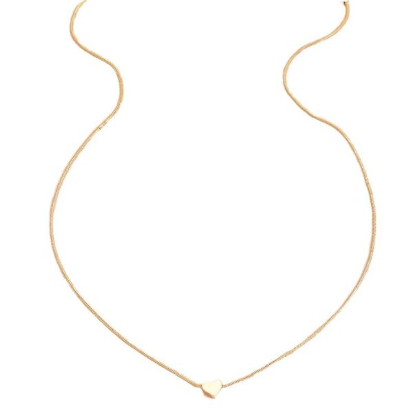 Adjustable Snake Chain Necklace – Gold & Silver Love Pendant Jewelry for Women, Electroplated Alloy Layering Piece - Image 3