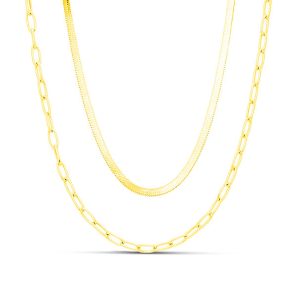 Adjustable Multi-Layer Snake Chain Necklace – Unisex Gold & Silver Electroplated Jewelry with Clip Design - Image 2