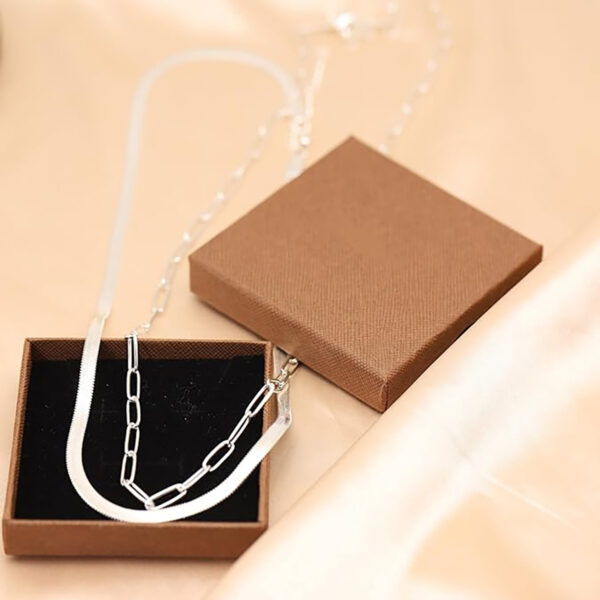 Adjustable Multi-Layer Snake Chain Necklace – Unisex Gold & Silver Electroplated Jewelry with Clip Design - Image 3