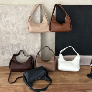Crescent Crossbody Bag – Soft PU Leather Bucket Bag with Tassel & Stitching Details | Lightweight Daily Shoulder Bag