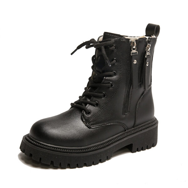 Women’s Casual Warm Ankle Boots – Round Toe PU Leather Shoes with Cotton Lining - Image 7