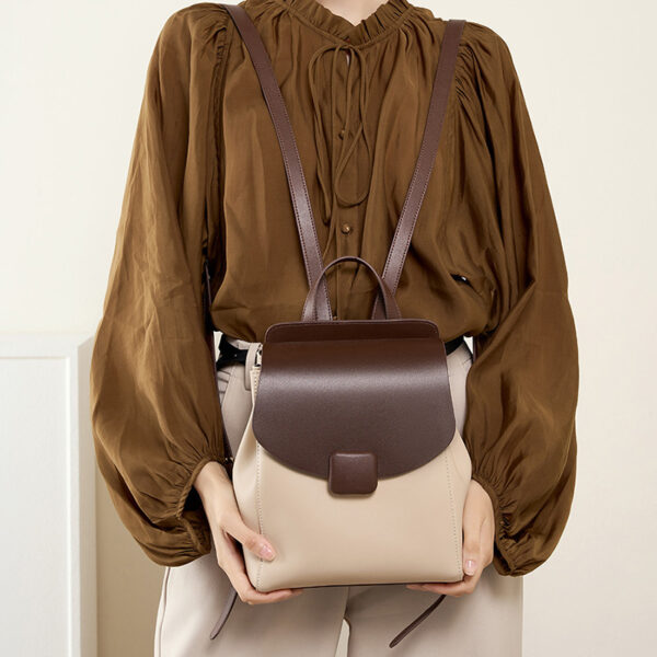 Women’s Compact Leather Travel Backpack – Lightweight Anti-Theft Design with Large Capacity - Image 3