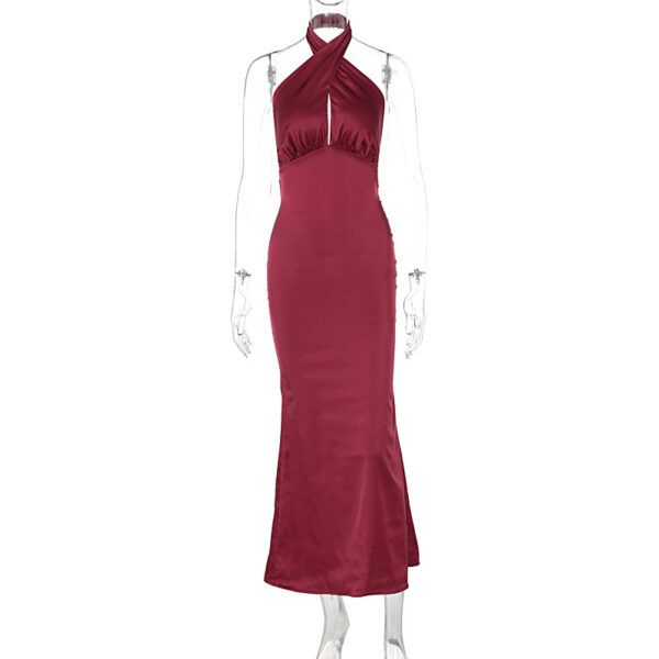 Summer Backless Lace-Up Dress – Sleeveless Hipster Street Style Mid Waist Long Skirt - Image 3