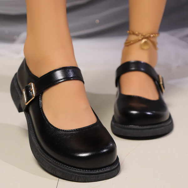 Plus Size Belt Buckle Flats – European Style Slip-On Women’s Shoes with Flat Rubber Sole - Image 3