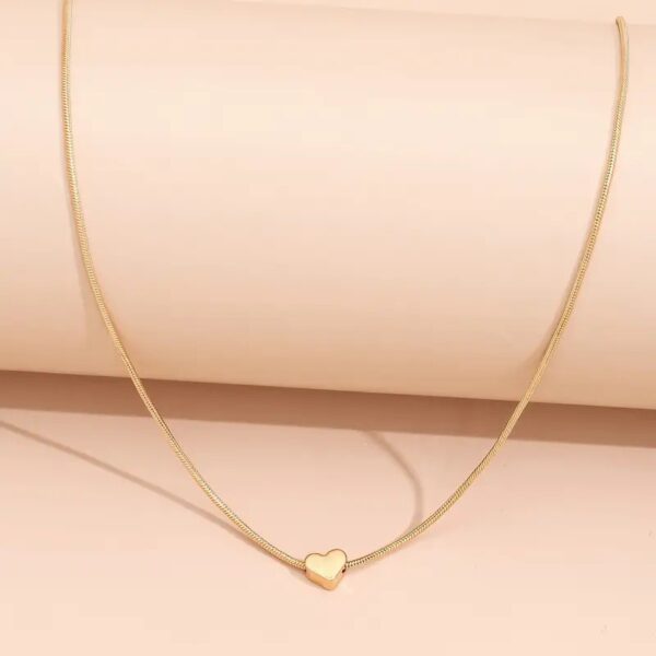 Adjustable Snake Chain Necklace – Gold & Silver Love Pendant Jewelry for Women, Electroplated Alloy Layering Piece - Image 7