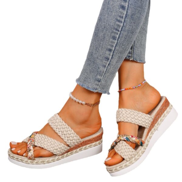 Women’s Hemp Rope Woven Slippers – Thick Sole Eco-Friendly Casual Shoes with PU Lining | European Style - Image 2