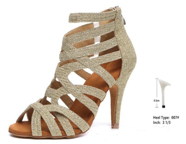 High-Top Peep-Toe Stage Boots – Edgy Fabric Booties with 6-8CM Heels & Fish Mouth Toe - Image 9