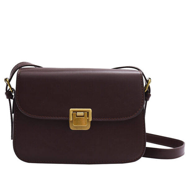 Elegant PU Leather Messenger Bag – Stylish Crossbody Shoulder Bag with Lock Detail & Sandwich Pockets - Image 10