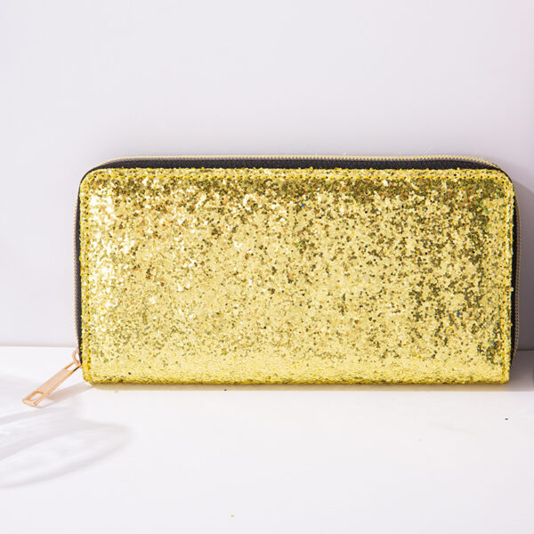 Korean Multi-functional Student Wallet – PU Leather Zipper Organizer with Sequins, 8 Colors | Compact Horizontal Square Design - Image 7