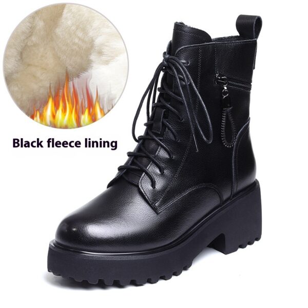 Women's Thick-Soled Winter Boots – Fluffy Snow Boots with PU Upper & Warm Lining | Height-Boosting - Image 3